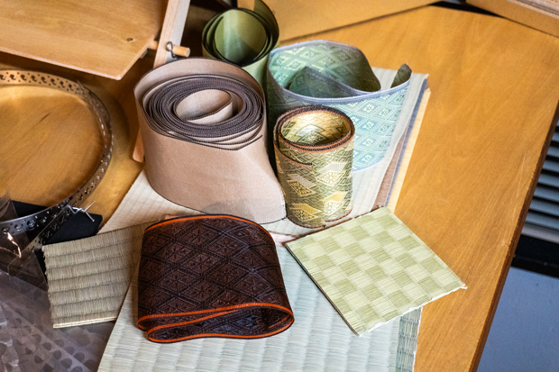 イベントに来ていた野村畳店の端材。同店は2007年の全国技能グランプリで優勝し、畳製造技術で内閣総理大臣賞を受賞したこともある。端材も一流の職人が厳選するものだ。
